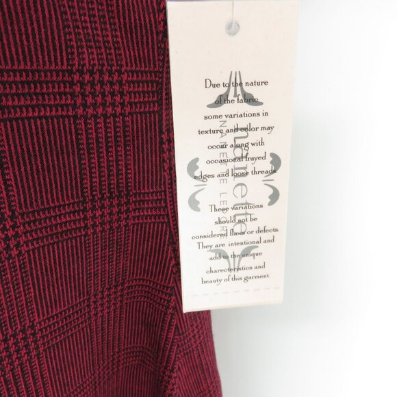 Nanette Red Black Short Sleeve Mock Neck Plaid Dress Size 10 NWT $128 - Picture 4 of 5